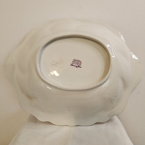 James Kent Old Foley Harmony Rose Oval Serving Bowl England 10.5" - Picture 6 of 8